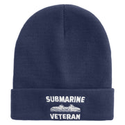 U.S. Submarine Veteran Embroidered 12 Inch Long Knitted Beanie - Navy OSFM