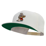 Angry Duck In Pond Embroidered Wool Blend Prostyle Snapback - Natural OSFM