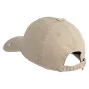 U.S. Air Force Roundel Veteran Embroidered Washed Solid Pigment Dyed Cotton Twill Brass Buckle Cap - Khaki OSFM