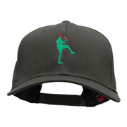 Baseball Pitcher Silhouette Embroidered Cotton Twill Cap