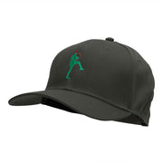 Baseball Pitcher Silhouette Embroidered Cotton Twill Cap