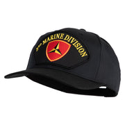 3rd Marine Division Patched Solid Cotton Twill Pro Style Cap - Black OSFM