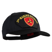 3rd Marine Division Patched Solid Cotton Twill Pro Style Cap - Black OSFM