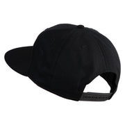 Old English White L Patched Cotton Twill Flat Bill Cap - Black OSFM