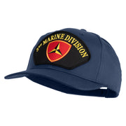 3rd Marine Division Patched Solid Cotton Twill Pro Style Cap - Navy OSFM