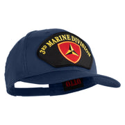 3rd Marine Division Patched Solid Cotton Twill Pro Style Cap - Navy OSFM