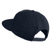 Old English White L Patched Cotton Twill Flat Bill Cap - Navy OSFM