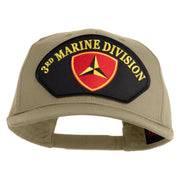 3rd Marine Division Patched Solid Cotton Twill Pro Style Cap - Khaki OSFM