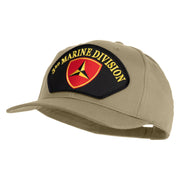 3rd Marine Division Patched Solid Cotton Twill Pro Style Cap - Khaki OSFM