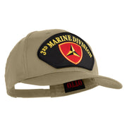 3rd Marine Division Patched Solid Cotton Twill Pro Style Cap - Khaki OSFM