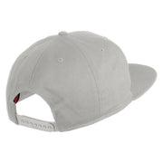 Old English White L Patched Cotton Twill Flat Bill Cap - White OSFM