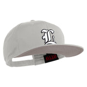 Old English White L Patched Cotton Twill Flat Bill Cap - White OSFM