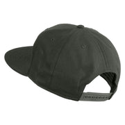 Old English White L Patched Cotton Twill Flat Bill Cap - Charcoal OSFM