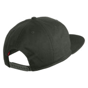 Old English White L Patched Cotton Twill Flat Bill Cap - Charcoal OSFM