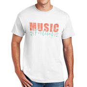 Playful Music Festival Graphic Design Men's Big Size Cotton Polyester DryBlend T-Shirt - White XS