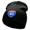 Interstate Highway 40 Sign Embroidered 8 inch Acrylic Short Blank Beanie