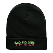 No Trace Behind Embroidered Long Knitted Beanie