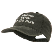 Halloween Beware Enter If You Dare Embroidered Washed Dyed Cap