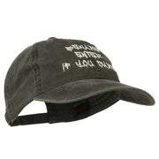 Halloween Beware Enter If You Dare Embroidered Washed Dyed Cap