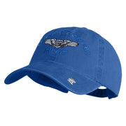 U.S. Air Force Pilot Embroidered Washed Solid Pigment Dyed Cotton Twill Brass Buckle Cap - Royal OSFM