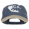 California Bear Embroidered Two Tone Washed Cap