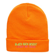 No Trace Behind Embroidered Long Knitted Beanie