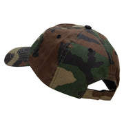 Dollar Coin Embroidered Enzyme Washed Camo Cap - Camo OSFM