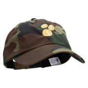 Dollar Coin Embroidered Enzyme Washed Camo Cap - Camo OSFM