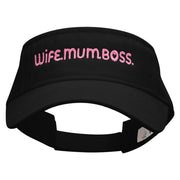 Wife Mum Boss Embroidered Pro Style Cotton Twill Washed Visor