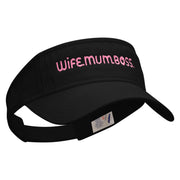 Wife Mum Boss Embroidered Pro Style Cotton Twill Washed Visor