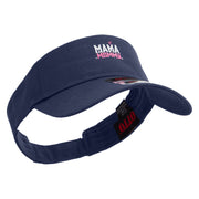 Mama Mommy Day Embroidered Cotton Twill Sun Visor - Navy OSFM