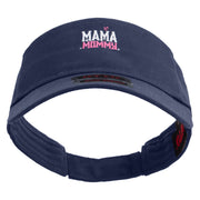 Mama Mommy Day Embroidered Cotton Twill Sun Visor - Navy OSFM