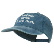 Halloween Beware Enter If You Dare Embroidered Washed Dyed Cap