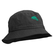 Chameleon Silhouette Embroidered Pigment Dyed Bucket Hat - Black OSFM