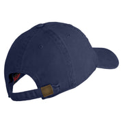 U.S. Air Force Pilot Embroidered Washed Solid Pigment Dyed Cotton Twill Brass Buckle Cap - Navy OSFM