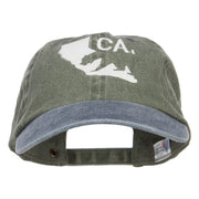 California Bear Embroidered Two Tone Washed Cap