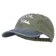 California Bear Embroidered Two Tone Washed Cap