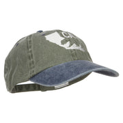 California Bear Embroidered Two Tone Washed Cap