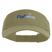 Fly Away Embroidered Cotton Twill Sun Visor - Khaki OSFM