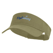 Fly Away Embroidered Cotton Twill Sun Visor - Khaki OSFM