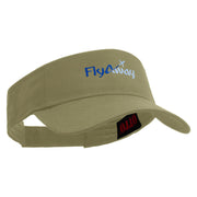 Fly Away Embroidered Cotton Twill Sun Visor - Khaki OSFM