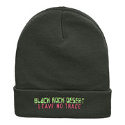 No Trace Behind Embroidered Long Knitted Beanie