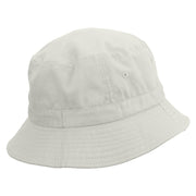 Chameleon Silhouette Embroidered Pigment Dyed Bucket Hat - White OSFM