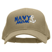 Navy Mom Embroidered Low Profile Cap