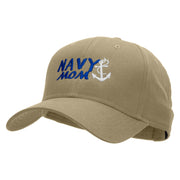 Navy Mom Embroidered Low Profile Cap