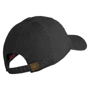U.S. Air Force Pilot Embroidered Washed Solid Pigment Dyed Cotton Twill Brass Buckle Cap - Black OSFM