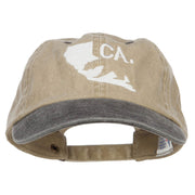 California Bear Embroidered Two Tone Washed Cap