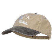 California Bear Embroidered Two Tone Washed Cap