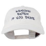 Halloween Beware Enter If You Dare Embroidered Washed Dyed Cap