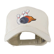 Bowling Ball and Pins Embroidered Cap